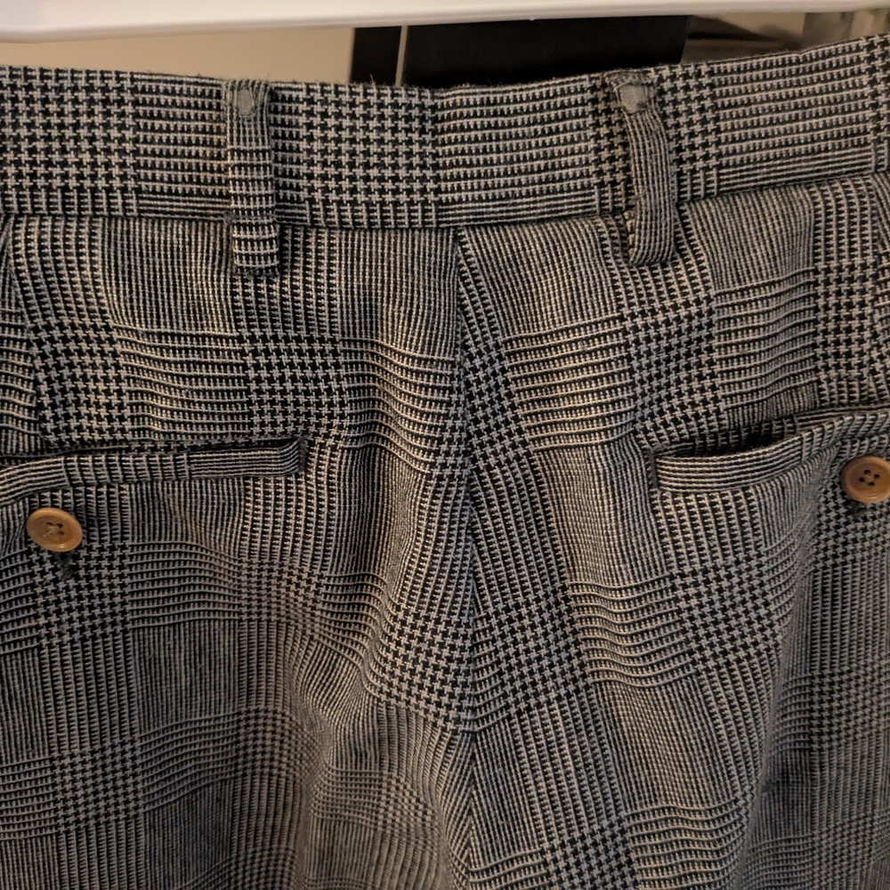 Men's Gray Checkered Pants - Picture 4 of 4